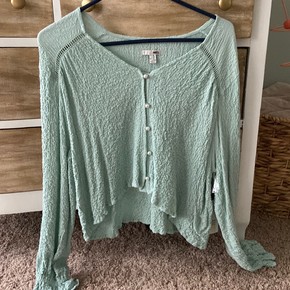 medium amuse society light blue blouse